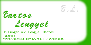 bartos lengyel business card